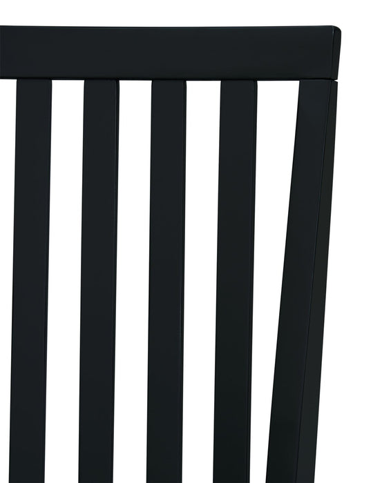 Bryn Dining Chair with Fabric Seat, Slat-Back - Black