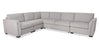 Vault 5-Piece Sectional with Pull-Out Loveseat and Storage Chairs - Grey | Sofa sectionnel Vault 5 pièces avec causeuse-lit et fauteuils de rangement - gris