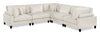 Lounge 5-Piece Chenille Modular Sectional – Beige  | Sofa sectionnel modulaire Lounge 5 pièces en chenille - beige