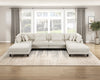 Lounge 6-Piece Chenille Modular Sectional – Beige  | Sofa sectionnel modulaire Lounge 6 pièces en chenille - beige