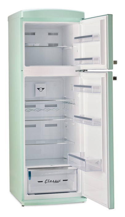 Unique Classic Retro 24\" 11 Cu Ft. Top Freezer Refrigerator – Summer Mint Green - UNQ-310L LG TM