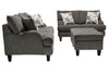 Made in Canada Nofia 58" Chenille Fabric Loveseat with Two Accent Pillows and Wood Legs - Charcoal Grey | Causeuse Nofia de 58 po fabriquée au Canada en tissu de chenille avec 2 coussins décoratifs et pattes en bois - gris anthracite