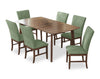Rain 7pc Dining Set with Table & 6 Green Chairs, 72"W - Green/Brown | Ensemble de salle à manger Rain 7 pièces avec table de 72 po (L) et 6 chaises vertes - vert et brun