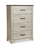 Clara Bedroom Chest of Drawers, 4-Drawer, 32"W x 46"H - Bleached Oak & Brown | Commode verticale de chambre à coucher Clara de 32 po (L) x 46 po (H) à 4 tiroirs - chêne blanchi et brun