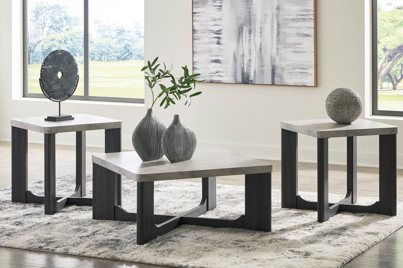 Sherman 35.5” Modern 3-Pack Coffee + 2 End Tables - Grey