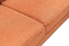 Kort & Co. Kassia 2-Piece Linen-Look Fabric Sectional with Wood Base and Legs - Orange | Sofa sectionnel Kassia de Kort & Co. 2 pièces en tissu d’apparence lin avec base et pattes en bois - orange