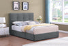 Amos Upholstered Storage Bed Base in Charcoal Fabric with 3 Built-in Drawers  - Queen Size | Base de lit de rangement Amos rembourrée en tissu anthracite avec 3 tiroirs intégrés - format grand lit