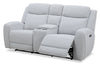 Reign 78" Fabric Power Reclining Loveseat with Console - Bronco Stone Grey | Causeuse à inclinaison électrique Reign de 78 po en tissu avec console - gris pierre Bronco