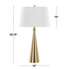 Alison 30" Metal Table Lamp with White Linen - Gold | Lampe de table Alison de 30 po en métal avec lin blanc - doré