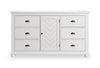 Ella 6pc Bedroom Set with Panel Bed, Dresser, Mirror & Nightstand, White - King Size | Ensemble de chambre à coucher Ella 6 pièces blanc avec lit à panneaux, commode, miroir et table de nuit - format très grand lit