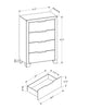 Elite Bedroom Chest of Drawers, 4-Drawer, 32"W x 46"H - White | Commode verticale de chambre à coucher Elite de 32 po (L) x 46 po (H) à 4 tiroirs - blanche