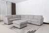Vault 5-Piece Sectional with Pull-Out Loveseat and Storage Chairs - Grey | Sofa sectionnel Vault 5 pièces avec causeuse-lit et fauteuils de rangement - gris