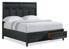 Casa Panel Bed with Headboard & Frame, Wood, Black - Queen Size | Lit à panneaux Casa en bois avec tête de lit et cadre de lit, noir - format grand lit