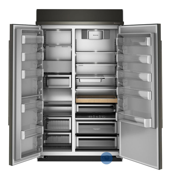 Kitchenaid 48\" 29.4 Cu. Ft. Built-In Side-by-Side Refrigerator – Black Ore - KBSN748SBE