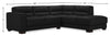 Citadel 2-Piece Right-Facing Top-Grain Genuine Leather Sectional with Wood Legs - Black | Sofa sectionnel de droite Citadel 2 pièces en cuir véritable de qualité supérieure avec pattes en bois - noir