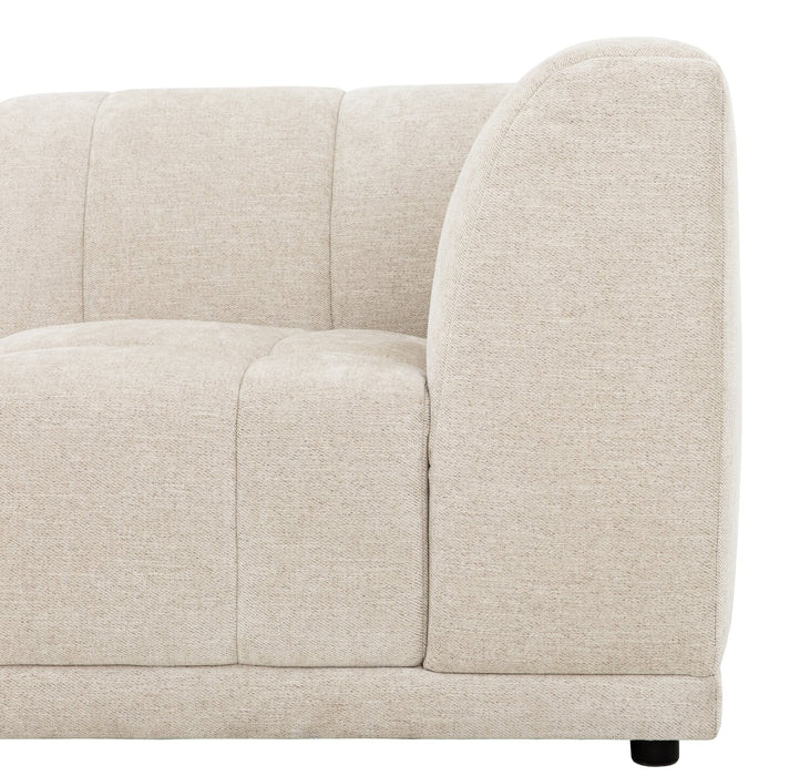 Kort & Co. Oaklyn Modular 6-Piece Fabric Sectional with Ottomans and Tufted Seat Cushions - Beige