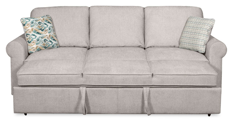 Scott Living Haven 96\" Chenille Fabric Sleeper Sofa with Wood Legs - Grey