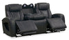 Shaquille O’Neal Home Titan 92" Genuine Leather Power Reclining Sofa with Shaq-o-pedic Comfort – Black | Sofa à inclinaison électrique Titan de Shaquille O’Neal Home de 92 po en cuir véritable avec confort Shaq-o-pedic - noir