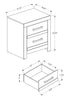 Aspen Bedside 2-Drawer Nightstand, 22"W x 24"H - Grey | Table de nuit Aspen de 22 po (L) x 24 po (H) à 2 tiroirs - grise