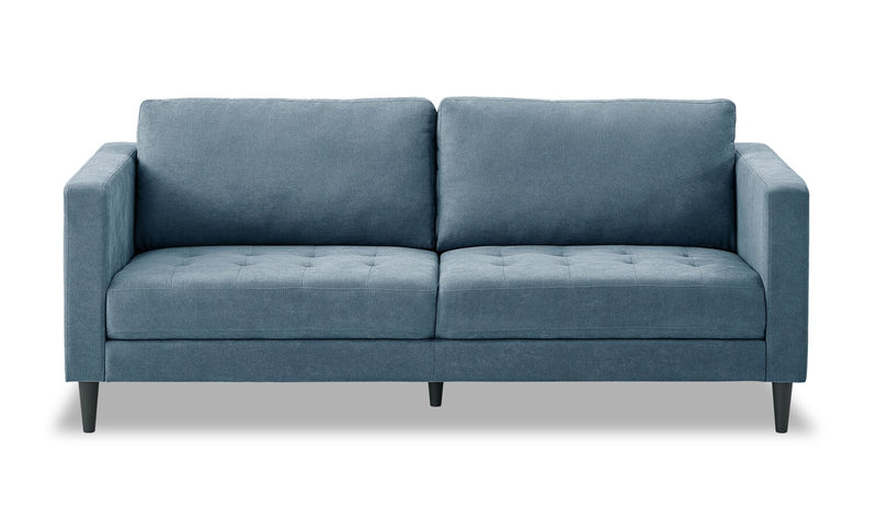 Metro 78\" Fabric Sofa with Tufted Seat Cushions and Reversible Back Cushions - Denim Blue