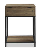Akio Bedside 1-Drawer Nightstand with Lift-top Storage, 18"W x 25.75"H - Brown/Black | Table de nuit Akio de 18 po (l) x 25,75 po (H) à 1 tiroir avec dessus relevable et rangement - brune et noire