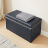Edmonton 32" Storage Ottoman - Navy Faux Leather|Pouf de rangement Edmonton de 32 po - similicuir bleu marine