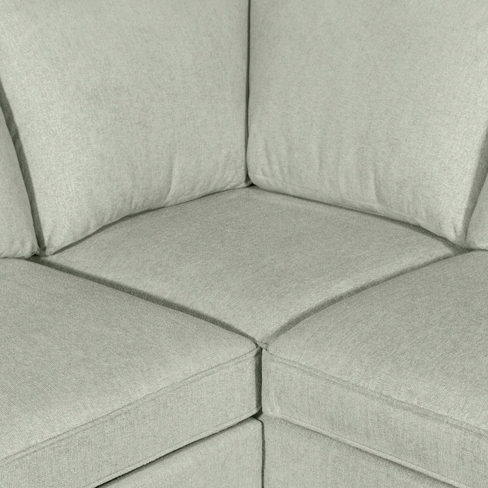 Scott Living Haven 4-Piece Right-Facing Chenille Fabric Sleeper Sectional with Storage Chaise - Seafoam Blue