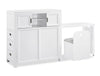 Quinn Platform Bed with Bookcase Headboard, Built-in Desk & Stool, White - Twin Size | Lit plateforme Quinn avec tête de lit bibliothèque, bureau intégré et tabouret, blanc - format lit simple