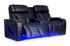 Zen 75.5" Leather-Look Fabric Power Reclining Massage Loveseat with Refrigerator Console - Black | Causeuse de massage à inclinaison électrique Zen de 75,5 po en tissu d’apparence cuir avec console réfrigérée - noire