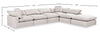 Eclipse Modular 6-Piece Linen-Look Fabric Pit Sofa Sectional with Reversible Feather Down Cushions - Linen White | Sofa sectionnel modulaire de style cocon Eclipse 6 pièces en tissu d’apparence lin avec coussins réversibles en duvet et plumes - blanc lin