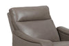 Natalie 32.5" Top-Grain Genuine Leather Pushback Reclining Chair with Wood Legs - Grey | Fauteuil à inclinaison par poussée Natalie de 32,5 po en cuir véritable de qualité supérieure avec pattes en bois - gris