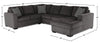 Made in Canada Legend 4-Piece Right-Facing Chenille Fabric Sleeper Sectional with Storage Chaise - Pewter Brown | Sofa-lit sectionnel de droite Legend 4 pièces fabriqué au Canada en tissu de chenille avec fauteuil long de rangement - brun étain