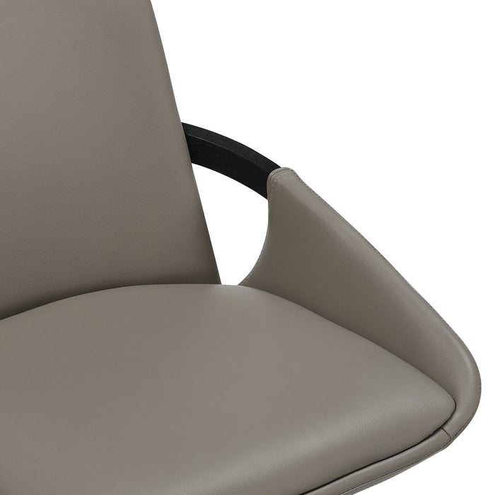 Apex Counter-Height Stool with Swivel Seat & Vegan Leather Fabric, 27\"H, Wood & Metal - Taupe