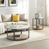 Felicity 36" Round Coffee Table with Shelf and Casters - Grey | Table à café ronde Felicity de 36 po avec tablette et roulettes - grise
