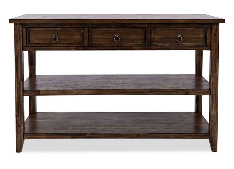Branson 50\" Sofa Table with Storage and Shelf - Dark Brown