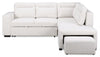 Coast 3-Piece Right-Facing Ivory White Fabric Sleeper Sectional with Storage Chaise and Storage Armrest | Sofa-lit sectionnel de droite Coast 3 pièces en tissu blanc ivoire avec fauteuil long de rangement et accoudoir de rangement