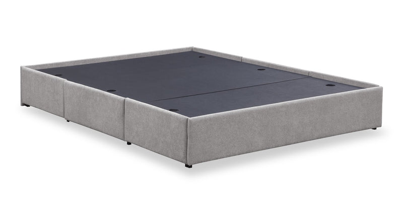 Amos Grey Upholstered Storage Bed with Channel Headboard - Full