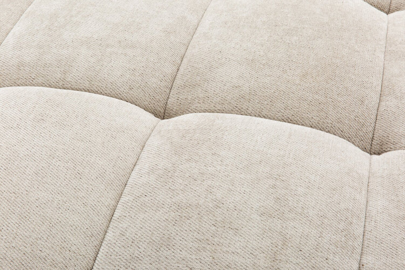 Kort & Co. Oaklyn Modular 4-Piece Fabric Sectional with Ottoman and Tufted Seat Cushions - Beige