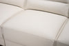 Citadel 3-Piece Left-Facing Top-Grain Genuine Leather Sectional with Wood Legs - Frost White | Sofa sectionnel de gauche Citadel 3 pièces en cuir véritable de qualité supérieure avec pattes en bois - blanc givré