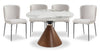 Alwin 5pc Dining Set with Table & 4 Chairs, Sintered Stone Top, Metal, 47.25"W Round - Brown/Grey | Ensemble de salle à manger Alwin 5 pièces en métal avec table ronde de 47,25 po (L), dessus en pierre frittée et 4 chaises - brun et gris