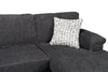 Made in Canada Morgan 2-Piece Right-Facing Chenille Fabric Wrap Sectional with Accent Pillows - Grey | Sofa sectionnel en U de droite Morgan 2 pièces fabriqué au Canada en tissu de chenille avec coussins décoratifs - gris