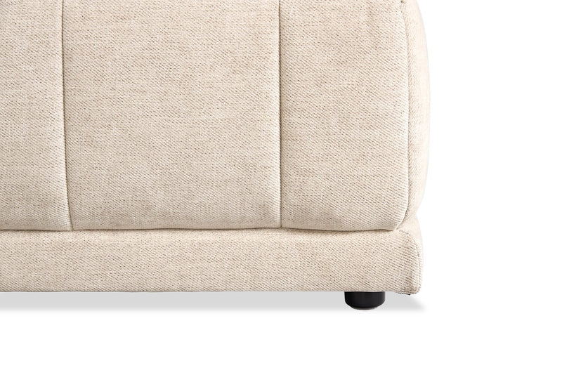 Kort & Co. Oaklyn Modular 5-Piece Fabric Armless Sectional with Tufted Seat Cushions - Beige