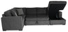 Made in Canada Legend 4-Piece Right-Facing Chenille Fabric Sleeper Sectional with Storage Chaise - Pepper Grey | Sofa-lit sectionnel de droite Legend 4 pièces fabriqué au Canada en tissu de chenille avec fauteuil long de rangement - gris poivre
