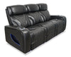 Elite 86" Genuine Leather Massage Power Reclining Sofa with Immersive Audio and Power Headrests - Black | Sofa de massage à inclinaison électrique Elite de 86 po en cuir véritable avec son immersif et appuie-têtes électriques - noir