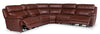 Sorrento 6-Piece Genuine Leather Power Reclining Sectional with Storage Console and USB Port - Madrid Brick Brown | Sofa sectionnel à inclinaison électrique Sorrento 6 pièces en cuir véritable avec console de rangement et port USB - brun brique de Madrid