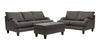 Made in Canada Nofia 58" Chenille Fabric Loveseat with Two Accent Pillows and Wood Legs - Charcoal Grey | Causeuse Nofia de 58 po fabriquée au Canada en tissu de chenille avec 2 coussins décoratifs et pattes en bois - gris anthracite