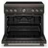 KitchenAid 36" 5.1 Cu. Ft. Freestanding Induction Range with No Preheat Air Fry – Black Ore - KFIS936SBE  | Cuisinière à induction KitchenAid de 5,1 pi3 et de 36 po avec friture à air sans préchauffage - minerai noir - KFIS936SBE