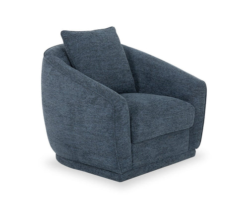 Rio 34.5" Chenille Fabric Swivel Accent Chair - Blue 