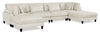 Lounge 6-Piece Chenille Modular Sectional – Beige  | Sofa sectionnel modulaire Lounge 6 pièces en chenille - beige