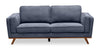 Kort & Co. Kassia 80" Linen-Look Fabric Condo Size Sofa with Wood Base and Legs - Blue | Sofa Kassia de Kort & Co. de 80 po de format condo en tissu d’apparence lin avec base et pattes en bois - bleu
